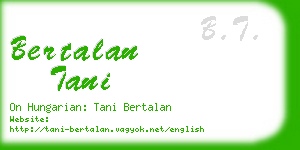 bertalan tani business card